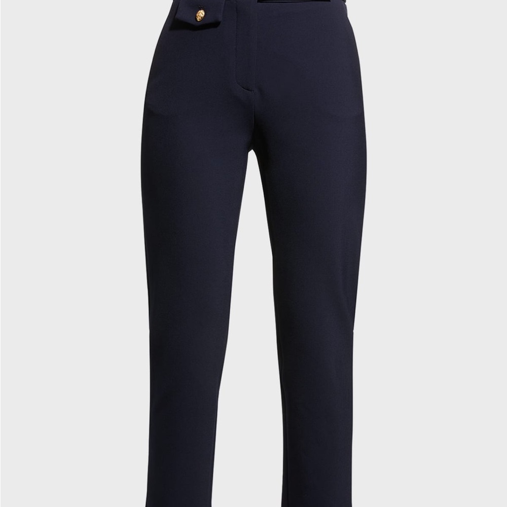 Veronica Beard Reno Navy Straight Cropped Pants - Picture 2 of 11